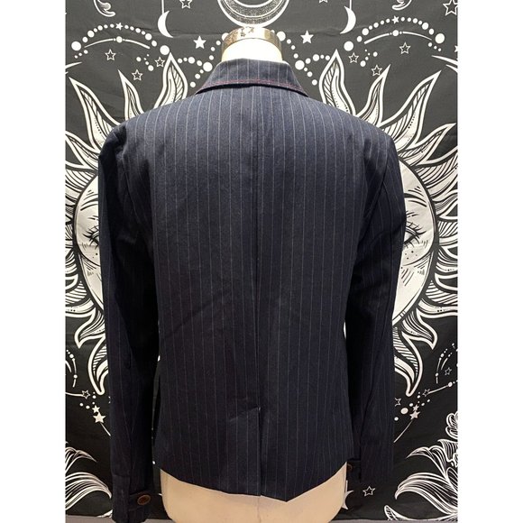 Tommy Hilfiger striped cropped 2 button lapel blazer sz Medium - Picture 3 of 4